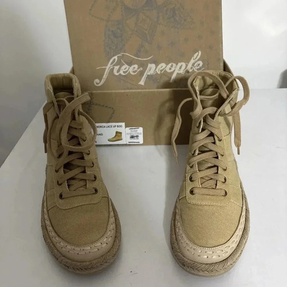 Free People Menorca Lace Up Boot Sand - Picture 1 of 8
